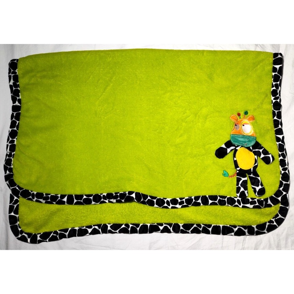 Nuby Green 3D Giraffe Cow Baby Blanket Super Soft Lovey Security Unisex Arm Leg - Picture 2 of 4